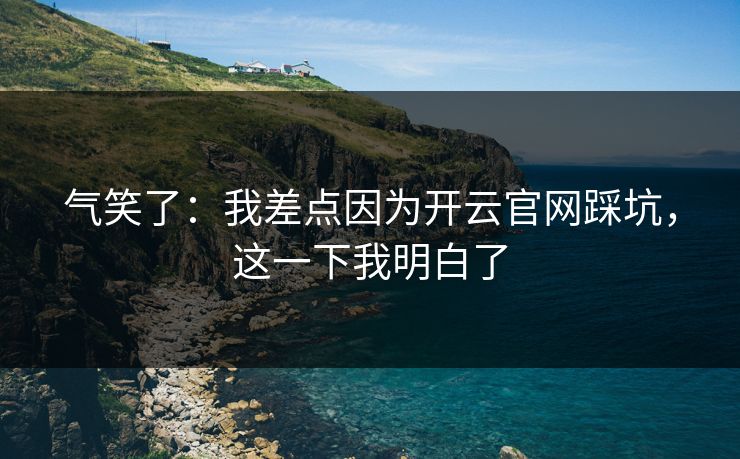 气笑了：我差点因为开云官网踩坑，这一下我明白了